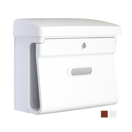 Boîte aux lettres en PVC Bremen - Norme EN 13724 - Avec porte-journaux intégré - Blanc ou marron_0