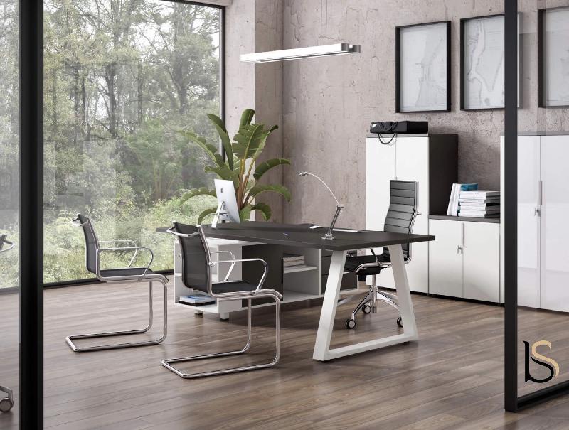 Bureau bi-colore avec meuble d'angle Pyramid - 190, Anthracite, Non, Droite_0