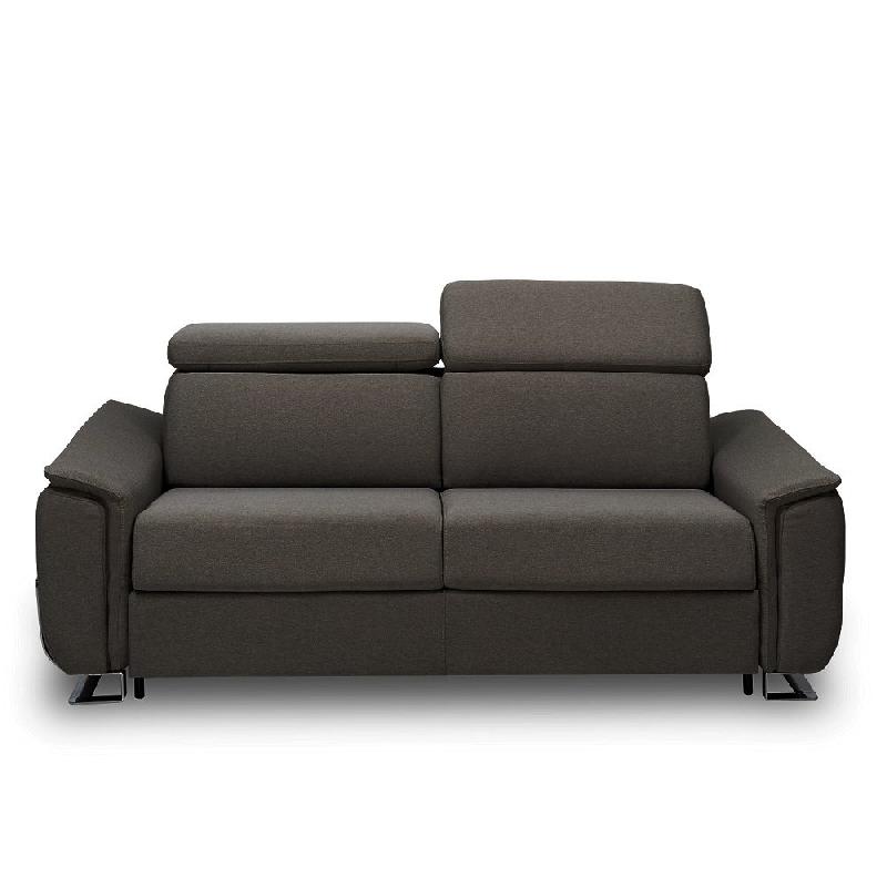 CANAPÉ CONVERTIBLE EXPRESS REAUMUR 160CM SOMMIER LATTES MATELAS 16CM TWEED GRIS GRAPHITE_0