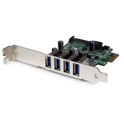 Carte contrôleur PCI Express à  4 ports USB 3.0 SuperSpeed - Adaptateur PCIe avec UASP et alimentatio_0