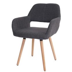 Décoshop26 - Chaise de salle à manger bureau visiteur sans roulette design rétro en tissu gris pied en bois clair 04_0002149 - gris 3000253132692_0