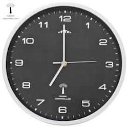 Décoshop26 - Horloge murale radioguidée avec mouvement à quartz 31 cm Noir DEC022251 - noir 3001311269602_0