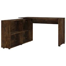 Helloshop26 - Bureau table poste de travail meuble d'ordinateur informatique étude d'angle chêne fumé bois d'ingénierie brun 02_0023674 - 30002144_0