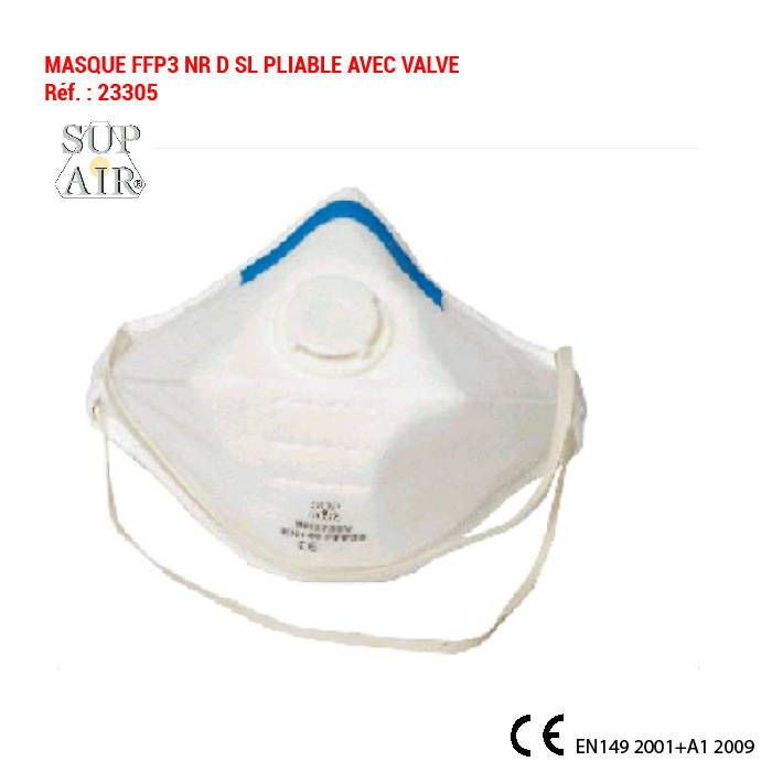 Masque de protection FFP3D NR SL - pliable avec soupape et haute efficacité de filtration_0