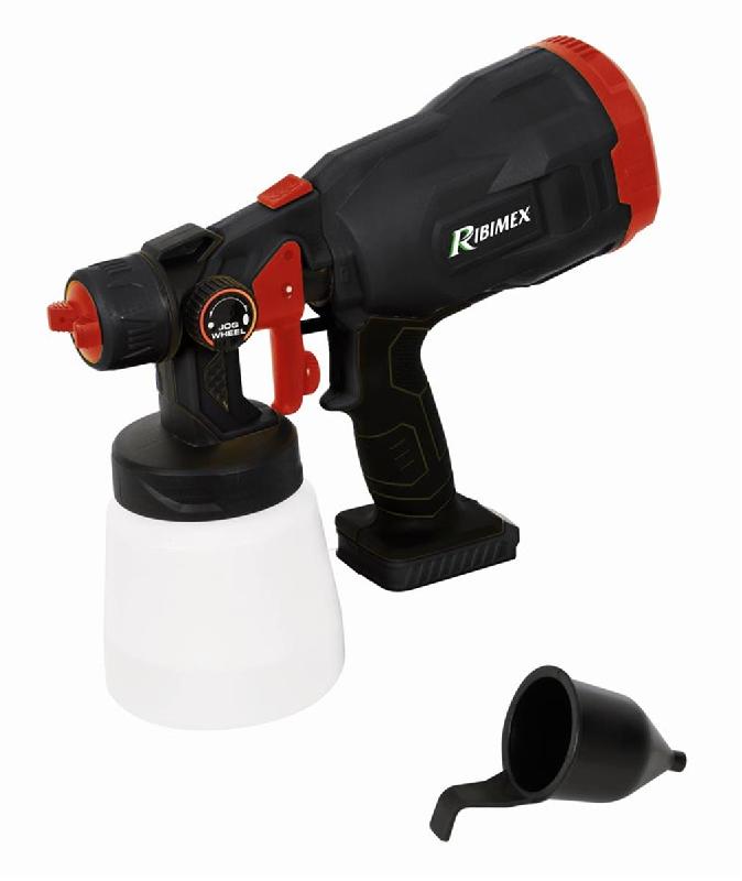 Pistolet à peinture R-BAT20 20V - sans batterie ni chargeur - Ribimex - HVLP avec buse Ø 1,8 mm et godet 800 ml_0