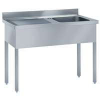 Plonge - 1 bac et 1 égouttoir à gauche - 1400mm - acier inox AISI 304 - 132459_0