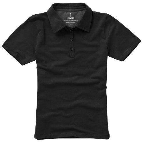 Polo stretch manches courtes pour femme Makham - tissu extensible, col assorti et détails contrastés_0