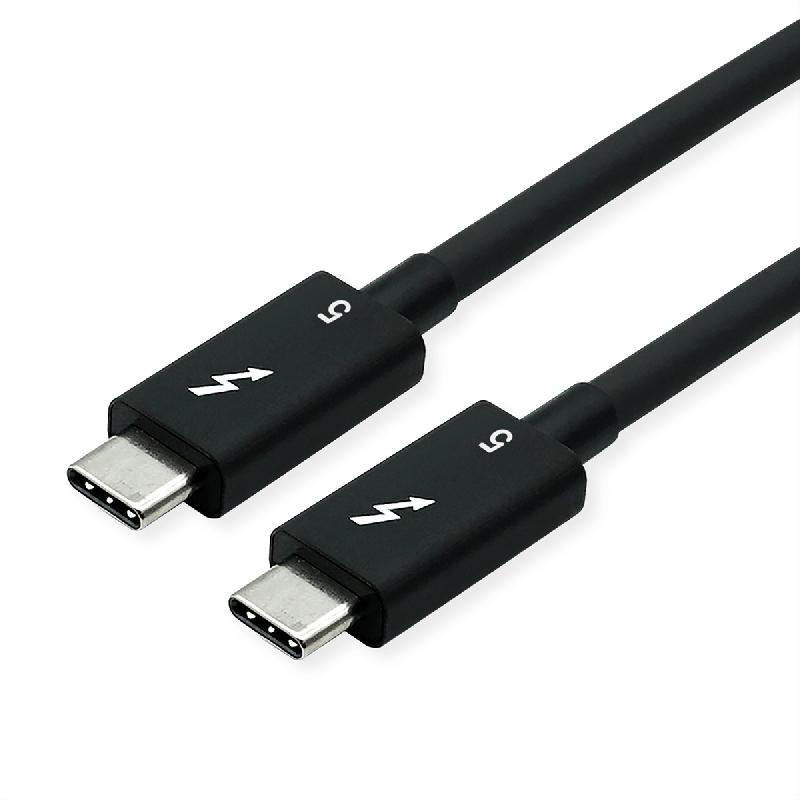 ROLINE Câble Thunderbolt™ 5 USB type C, M/M, 80Gbit/s, 240W, passif, noir, 0,8 m_0
