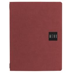 Set 12 porte-menu A4 Stil Casa, polyuréthane, 24,3x31,6 cm, 3 enveloppes plastiques, élastique, rouge saffiano. - PM2C-SAR-MNSN_0