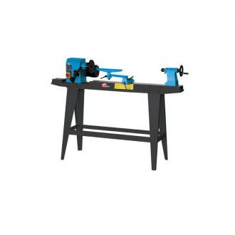Tour à bois entre-pointes 850 mm - Piètement acier stable et rigide, tête orientable, 450 W_0