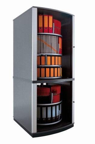 Armoire rotative double entrée ALPHADEX - Évolutive jusqu'à 6 niveaux - Plateaux 80 ou 93 cm - Fermeture à clé_0