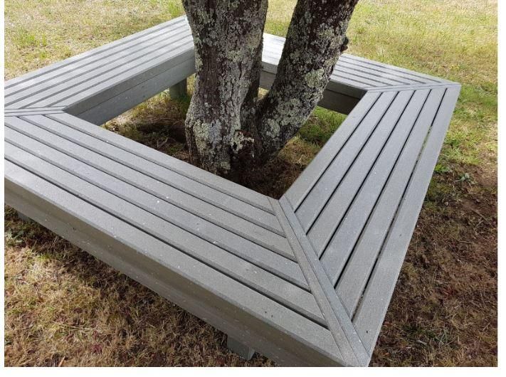 Banc public tour d'arbre carré 100% RECYCLE - TA180_0