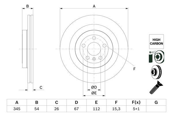Disque de frein Bosch 0986479F69 - Arrière - poinçonné et ventilé_0