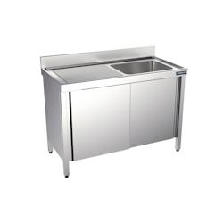 Distform Plonge Inox Grand Capacité 3 Bacs avec Portes Gamme 700 - 0641094101169_0