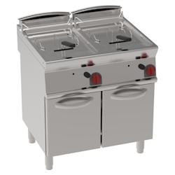 Friteuse à gaz 15+15 litres  sur support - 800x700x900 mm - 24 Kw - 39331317 Eurast - inox 39331317_0