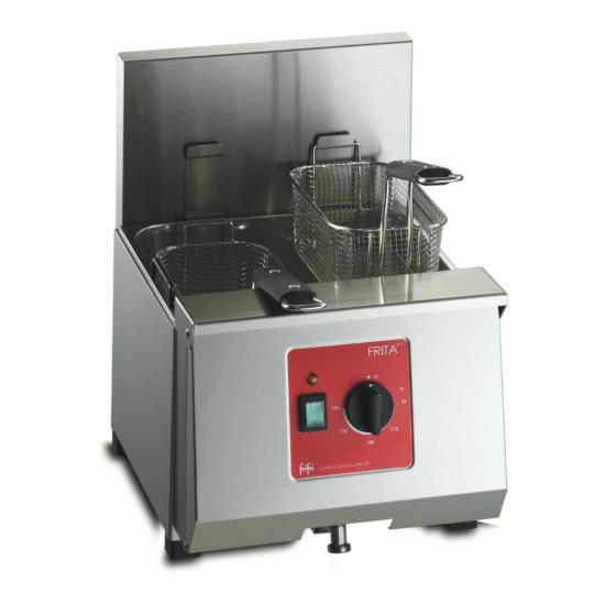 Friteuse professionnelle pour comptoir 2 paniers électrique 9,5l avec vidange - 360x475x455 mm - FF-652001_0