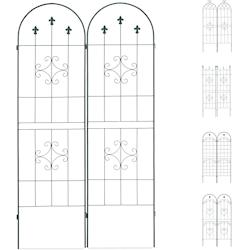 Helloshop26 - Treillis clôture plante grimpante arche jardin fer set de 2 vert  13_0002896_4 - 3000143698987_0