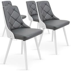 Lot de 4 chaises scandinaves Lalix Bois Noir et Simili Noir - 3327480072394_0