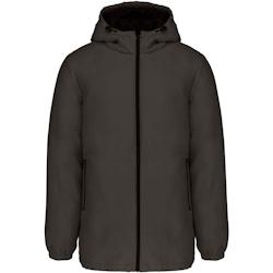 Parka à capuche recyclée imperméable - gris T.L Kariban - polyester, finition peau de pêche, label EVE VEGAN_0