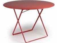 Table pliante ronde 120 cm - acier galvanisé - usage extérieur - 6 places assises_0