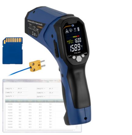 Thermomètre infrarouge jusqu'à 1600 °C, résolution optique de 60:1, avec double pointeur laser - PCE-895 - PCE INSTRUMENTS_0