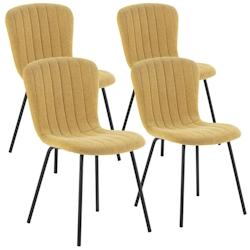 VS Venta-stock Pack 4 chaises Lucky recouvertes de tissu moutarde - jaune polyester I22090_0