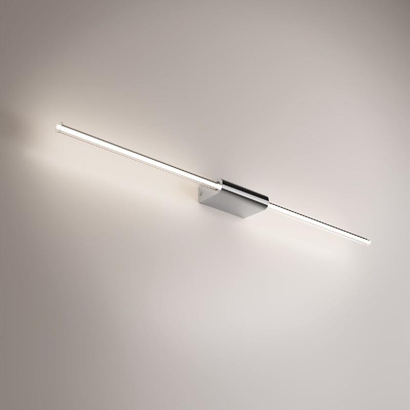 Zafferano Brilliant Applique Et Plafonnier Linéaire Led En Chrome Poli, Design Minimaliste Pour Intérieur, Polyvalent, 9W, Longueur 87,2 Cm, Ip20, 3_0