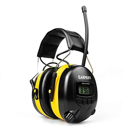 -25dB Earmuff - Casque de chantier anti-bruit avec tuner radio AM/FM et atténuation sonore_0
