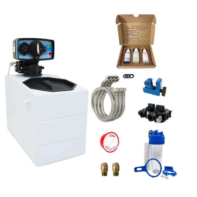 Adoucisseur eau 4l fleck 5600 mc mécanique chronométrique complet avec accessoires fabriqué en france_0