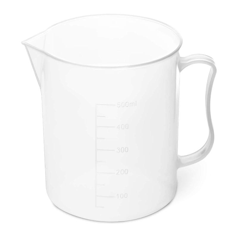 Bécher gradué 500 ml - 10 unités avec bec verseur et poignée - Polypropylène robuste et résistant aux températures élevées - 14_0005864_0