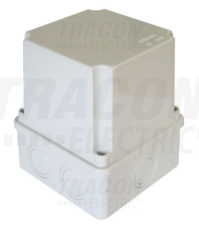 Boîtier de dérivation en plastique - Gris clair - Couvercle plein - 100×100×120mm - IP55_0