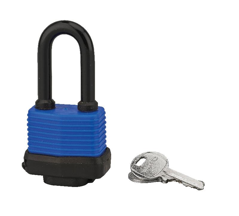 Cadenas à clé Slice à lamelles 40 mm - Anse demi-haute gainée PVC - Couleurs assorties - Marque Thirard - Réf. 00000911_0