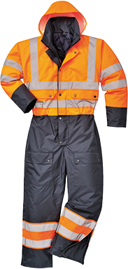Combinaison contrast hi-vis matelassée orange marine s485, 5xl_0