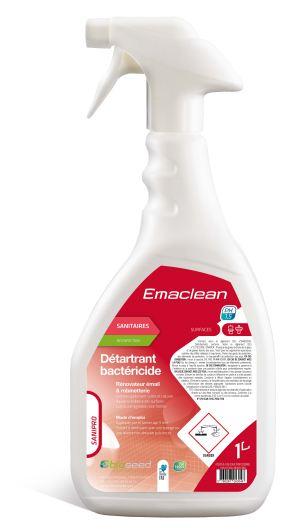 Détartrant bactéricide rénovateur - Emaclean non parfumé - Spray 1L - Référence D005_0