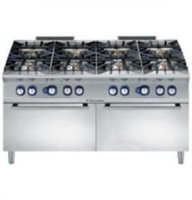 Double fourneau gaz : 8 feux vifs (6x6 kw, 2x10 kw) sur 2 fours gaz 1600 mm - 391017_0