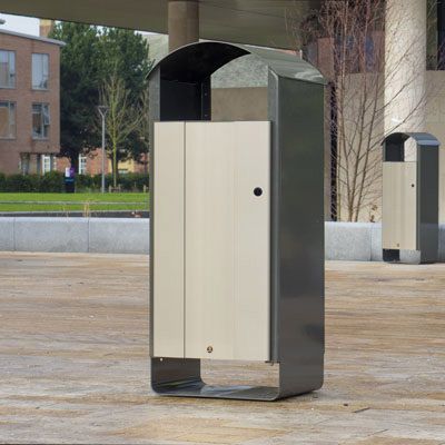 Electra Curve 85 - Poubelle publique Glasdon - 85 litres - Résistante au vandalisme_0