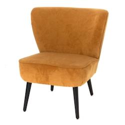 Fauteuil coquille côtelé Jaune en   et bois -   Velours Amadeus 65x72.5 cm - jaune 3520071853376_0