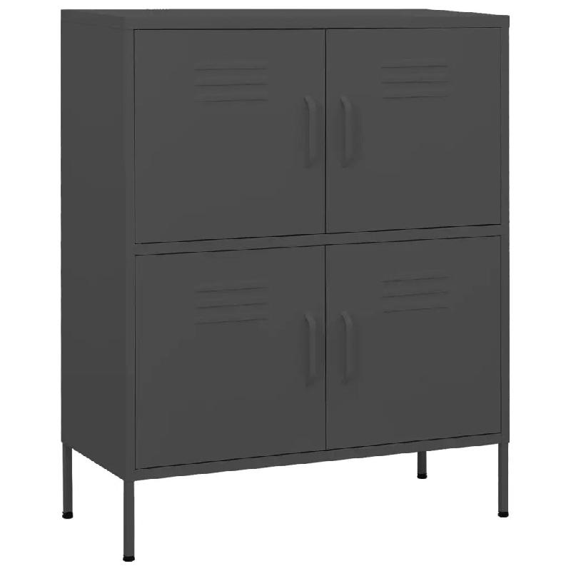 Helloshop26 - Armoire de rangement moderne avec 2 étagères réglables 80 x 35 x 101 cm en acier anthracite 02_0046832 - acier 3000234452122_0