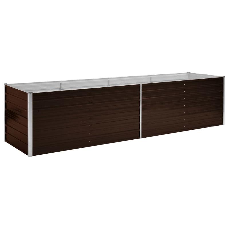 Jardinière lit surélevé en acier galvanisé - 320 x 80 x 77 cm - Plantes, fleurs et jardin - Marron - 02_0001221_0