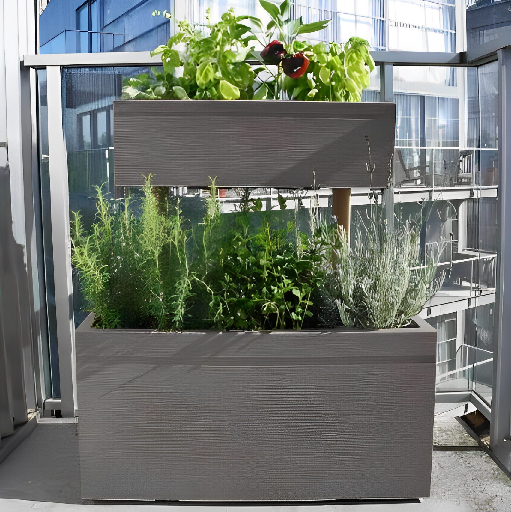 Jardiniere/220 - jardinière haute superposée pour balcon - long. 75cm x larg. 37cm x haut. 85cm_0