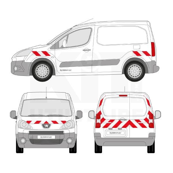 Kit de balisage classe B 2013 - prédécoupé avec raclette - rétro réfléchissant microprismes - PEUGEOT_0