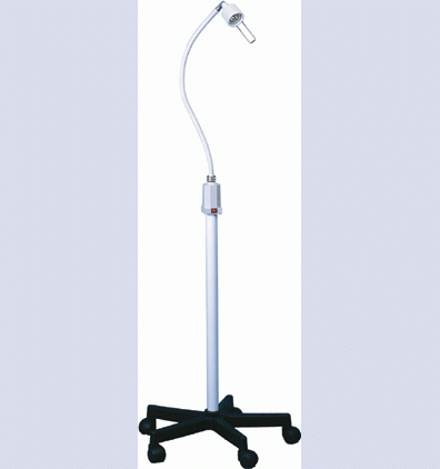 Lampe d'examen médical sur pied roulant - flexible 700mm avec rotule - Halogène 20W Dichroïque_0