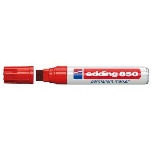 MARQUEUR 850 PERMANENT, CORPS ALU - POINTE BISEAUTÉE- COLORIS ROUGE - LOT DE 2