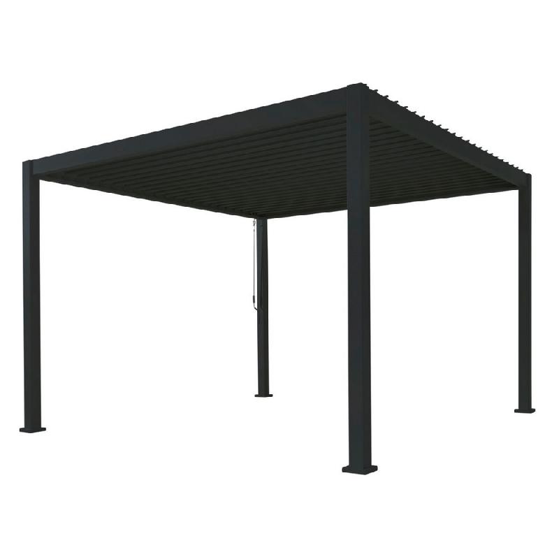 Pergola bioclimatique autoportée ombréa® 3,6 x 3,6 m - anthracite_0