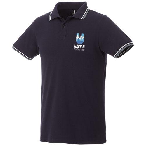 Polo tipping manches courtes homme Fairfield 38102492 - maille piquée 100% coton, col et poignets en tricot plat, 180 g/m²_0