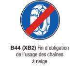 Signalisation routière - Fin d'obligation d'usage des chaînes à neige - Type B44 (XB2)_0