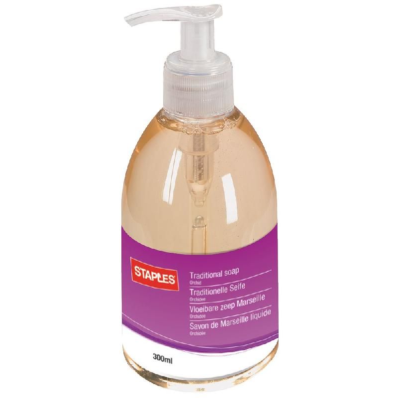 STAPLES FLACON-POMPE SAVON LIQUIDE DE MARSEILLE ORCHIDÉE STAPLES 300 ML (PRIX À L'UNITÉ)