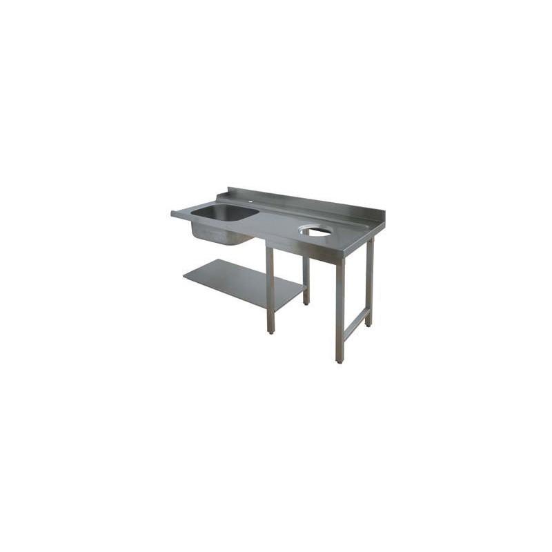 Table d'entrée avec évier et trou vide ordures - 1800x700x850 mm - 75443_0