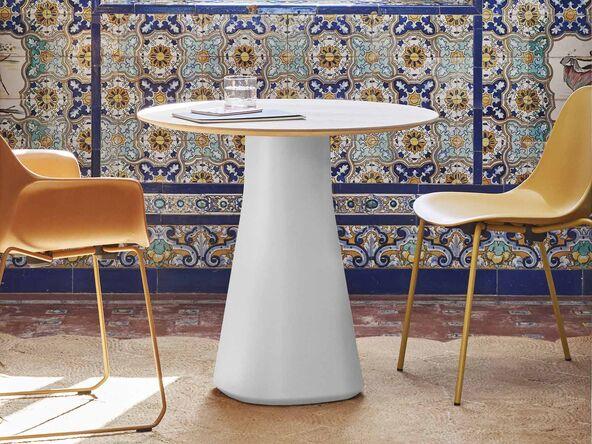 Table ronde polyvalente Baelo avec surface en placage bois_0