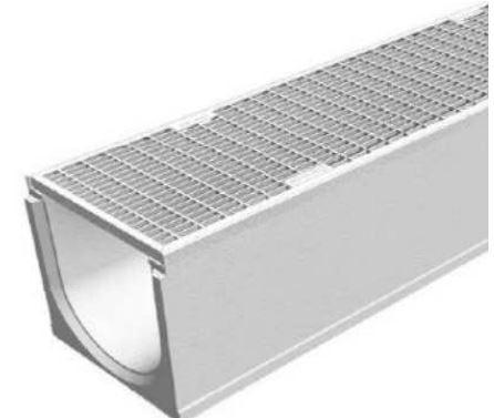 Caniveau Top 150 C250 - béton fibré C35/45 - grille caillebotis acier galvanisé_0